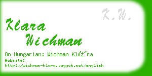 klara wichman business card